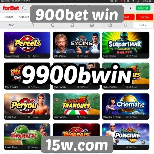 Variedade de jogos oferecidos no 900bet win